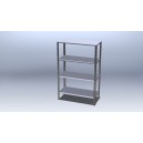 Raft inox demontabil cu 4 polite, dimensiuni : 1150x500x2000 mm