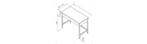 Masa inox centrala cu legatura inferioara pe 3 laturi