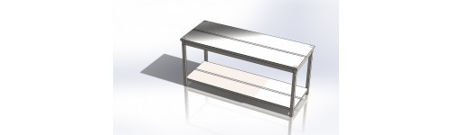 Masa inox centrala demontabila cu polita inferioara